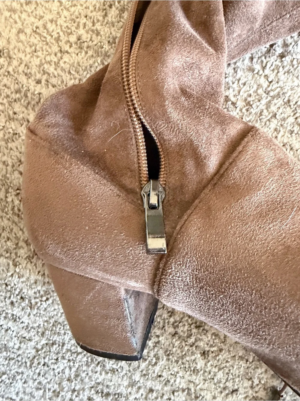 Catherine Malandrino Taupe Faux Suede Over Knee Boots Size 8